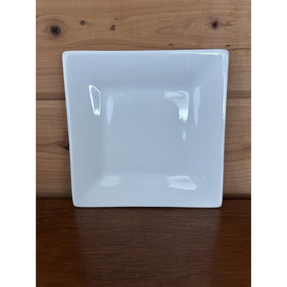 Plates Set of 11 Crate & Barrel Square 6X6” Flared White Appetizer Dessert Dish - Picture 2 of 8